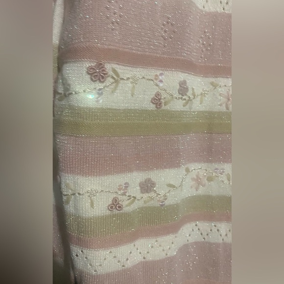 Alfred Dunner Cardigan set sz M Sparkley Embroidered Beaded - Picture 3 of 7